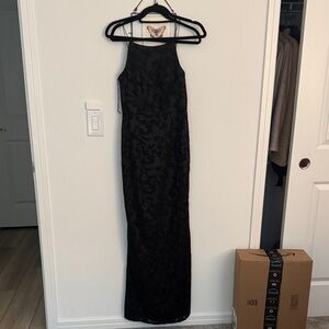 Aidan Mattox Elegant Timeless Black Lace Dress